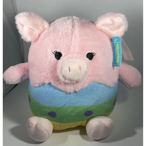 Kellytoy‎ Plush Easter Egg Pink Pig Stuffed Animal NWT 9” - Picture 1 of 6